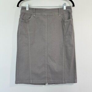 GERRY WEBER Grey Cotton Stretch Pencil Skirt Size M